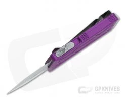 Microtech Exocet Violet Stonewash M390 Plain Double Edge CA Legal OTF Auto 157-10VI -EDC (Every Day Carry) Shop 157 10vi m390 3