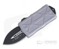 Microtech Exocet Gray Aluminum Black 204P Double Edge CA Legal OTF Automatic 157-1GY