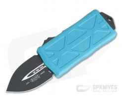 Microtech Exocet Turquoise Handle Black Plain Double Edge CA Legal OTF Auto 157-1TQ-204P
