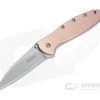 Kershaw Knives Leek Stonewashed CPM-154 Raw Copper Assisted Flipper 1660CU -EDC (Every Day Carry) Shop 1660cu 2