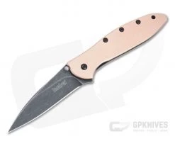 Kershaw Knives Leek Blackwash CPM-154 Raw Copper Assisted Flipper 1660CUBW