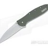 Kershaw Leek OD Green Assisted Flipper 1660OL -EDC (Every Day Carry) Shop 1660ol