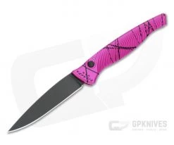 Piranha P16 DNA Tactical PVD S30V Hot Pink Slim Button Lock Automatic