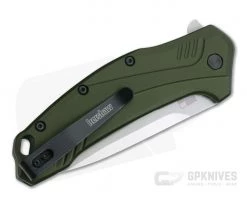 Kershaw Link Olive Green Stonewashed 20CV Assisted Flipper 1776OLSW -EDC (Every Day Carry) Shop 1776olsw 2