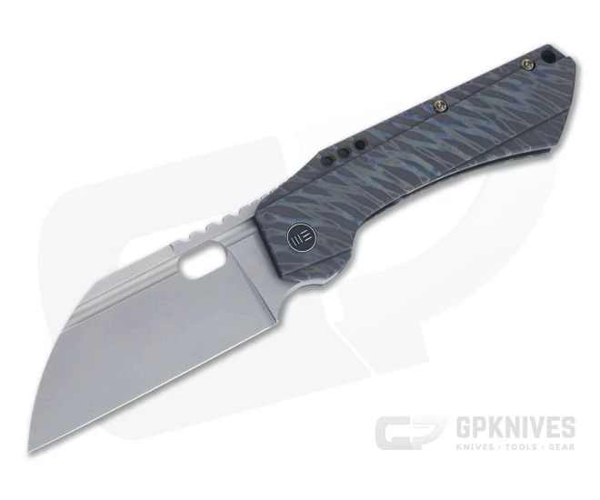 WE Knives Roxi 3 Stonewashed S35VN Tiger Stripe Flamed Titanium Front Flipper WE19072-3 3 WE Knives Roxi 3 Stonewashed S35VN Tiger Stripe Flamed Titanium Front Flipper WE19072-3