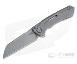 WE Knives 2003A Mini Buster Wharncliffe Polished Bead Blast 20CV Matte Gray Titanium Frame Lock Flipper