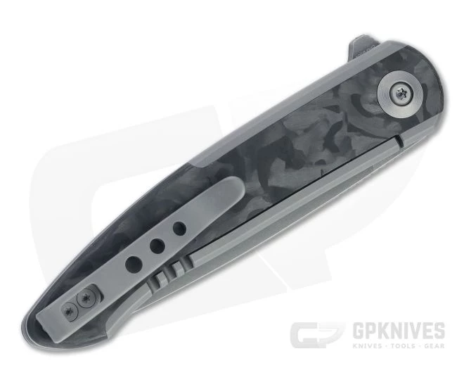 WE Knives Smooth Sentinel Gray Stonewashed 20CV Marbled Carbon Fiber Inlaid Flipper WE20043-1 4 WE Knives Smooth Sentinel Gray Stonewashed 20CV Marbled Carbon Fiber Inlaid Flipper WE20043-1 - Image 2