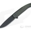 WE Knives Smooth Sentinel Black Stonewashed 20CV Green Micarta Inlaid Flipper WE20043-4 -EDC (Every Day Carry) Shop 20043 4 1