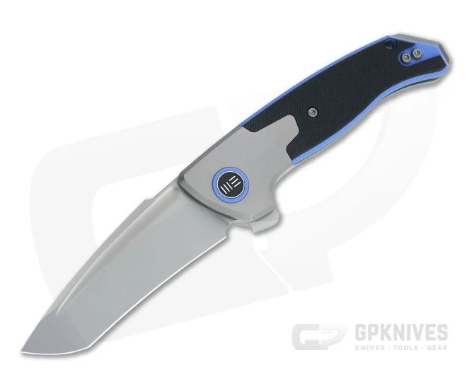 WE Knives x Elishewitz Press Check Tanto Bead Blast 20CV Blue/Black G10 Titanium Flipper WE20078A-2 3 WE Knives x Elishewitz Press Check Tanto Bead Blast 20CV Blue/Black G10 Titanium Flipper WE20078A-2