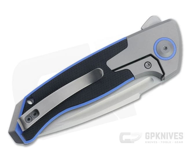 WE Knives x Elishewitz Press Check Drop Point Bead Blast 20CV Blue/Black G10 Titanium Flipper WE20078B-2 4 WE Knives x Elishewitz Press Check Drop Point Bead Blast 20CV Blue/Black G10 Titanium Flipper WE20078B-2 - Image 2