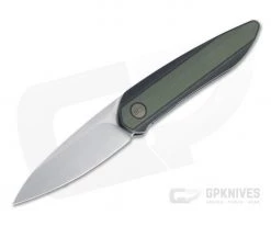 WE Knives Black Void Opus Stonewashed 20CV Green G10 Titanium Front Flipper 2010V-2