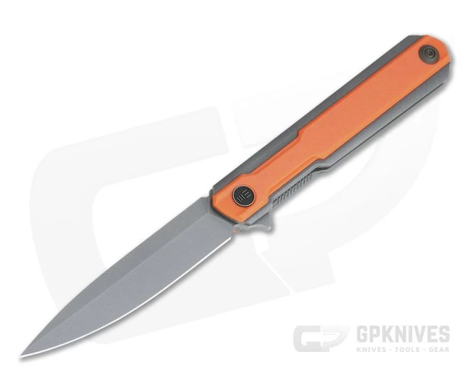 WE Knives Peer Ostap Hel Gray Stonewashed 20CV Orange G10 Gray Titanium Flipper 2015A 3 WE Knives Peer Ostap Hel Gray Stonewashed 20CV Orange G10 Gray Titanium Flipper 2015A