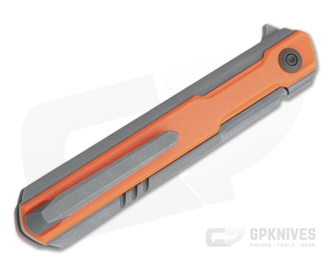 WE Knives Peer Ostap Hel Gray Stonewashed 20CV Orange G10 Gray Titanium Flipper 2015A 4 WE Knives Peer Ostap Hel Gray Stonewashed 20CV Orange G10 Gray Titanium Flipper 2015A - Image 2