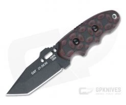 TOPS C.A.T. Black Tanto Red/Black Rocky Mountain Bullseye G10 Fixed Blade 203T-02