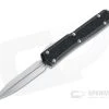 Microtech Makora D/E Signature Stonewashed Double Edge Traction Inlay Black OTF Automatic 206-10S