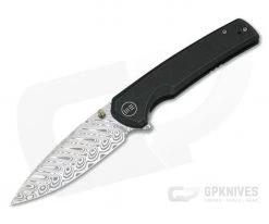 WE Knives Subjugator Damasteel Black Titanium Frame Lock Flipper WE21014C-DS1