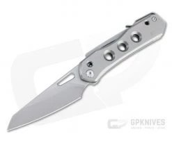 WE Knives x Snecx Vision R Superlock Blasted 20CV Stonewashed Gray Titanium Folder WE21031-1