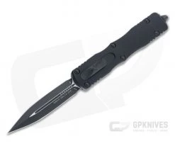 Microtech Dirac Delta Tactical Black Plain M390 Double Edge Top Slide OTF Automatic Knife 227-1T