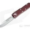 Microtech UTX-85 S/E Stonewashed M390 Drop Point Merlot OTF Automatic 231-10MR -EDC (Every Day Carry) Shop 231 10mr m390 1