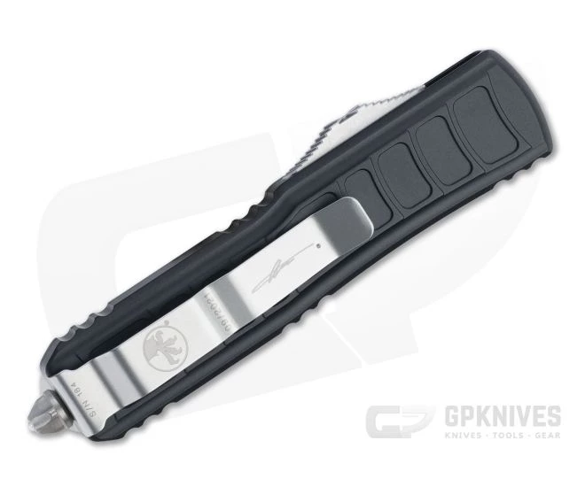 Microtech UTX-85 II S/E Signature Stonewashed M390 Drop Point Black Stepside OTF Automatic Knife 231II-10S 4 Microtech UTX-85 II S/E Signature Stonewashed M390 Drop Point Black Stepside OTF Automatic Knife 231II-10S - Image 2