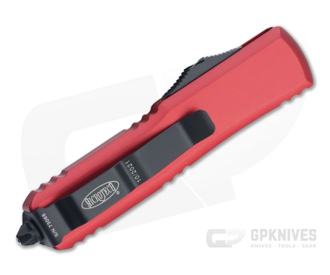 Microtech UTX-85 D/E Black Double Edge M390 Red OTF Automatic Knife 232-1RD 4 Microtech UTX-85 D/E Black Double Edge M390 Red OTF Automatic Knife 232-1RD - Image 2