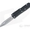 Microtech UTX-85 II D/E Signature Stonewashed M390 Double Edge Black Stepside OTF Automatic Knife 232II-10S -EDC (Every Day Carry) Shop 232ii 10s m390 1