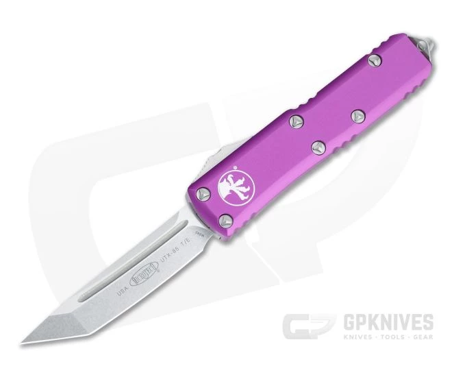 Microtech UTX-85 T/E Stonewashed M390 Violet Tanto OTF Automatic 233-10VI 3 Microtech UTX-85 T/E Stonewashed M390 Violet Tanto OTF Automatic 233-10VI