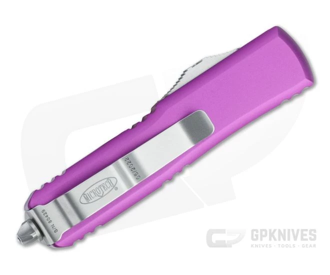 Microtech UTX-85 T/E Stonewashed M390 Violet Tanto OTF Automatic 233-10VI 4 Microtech UTX-85 T/E Stonewashed M390 Violet Tanto OTF Automatic 233-10VI - Image 2