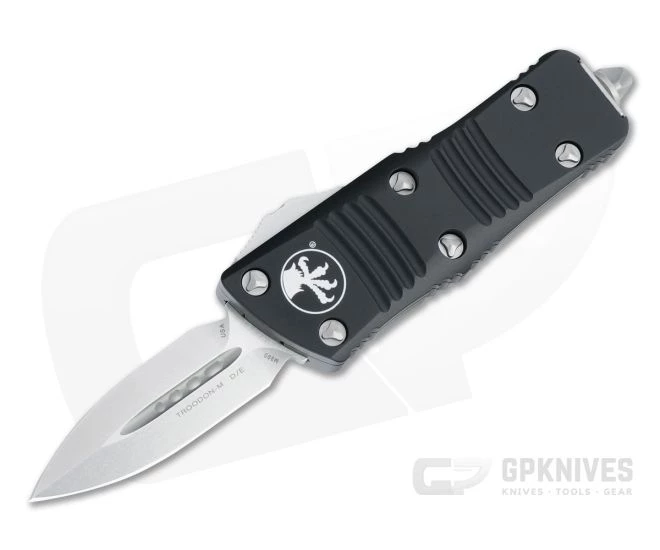 Microtech Mini Troodon D/E Stonewashed M390 Black OTF Automatic 238-10 3 Microtech Mini Troodon D/E Stonewashed M390 Black OTF Automatic 238-10