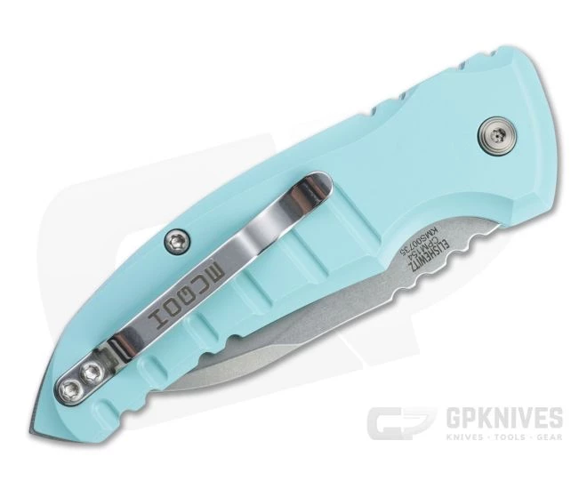 Hogue A01 MicroSwitch Tumbled Wharncliffe Aquamarine Aluminum Button Lock Automatic 24103 4 Hogue A01 MicroSwitch Tumbled Wharncliffe Aquamarine Aluminum Button Lock Automatic 24103 - Image 2