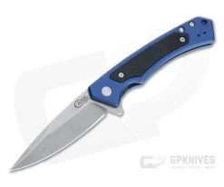 Case Marilla Drop Point S35VN Blue Aluminum Frame Lock Flipper 25882