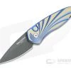 Protech Sprint Titanium Custom Vegas Forge Herringbone Damascus Two-Tone 3D Wave Automatic 2951-H -EDC (Every Day Carry) Shop 2951 h 1
