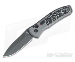 Gerber Empower Grey Automatic Knife Black and White Armor Grip Black S30V 30-001325N