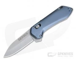Gerber Highbrow Compact Urban Blue Stonewashed Plain Assisted Flipper 30-001520N