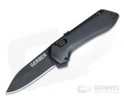 Gerber Highbrow Compact Onyx Black Oxide Plain Assisted Flipper 30-001524