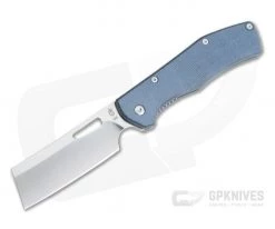 Gerber FlatIron Polished D2 Cleaver Urban Blue Micarta Frame Lock Folder 30-001789