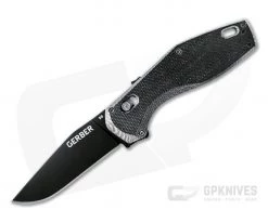 Gerber Hyperflip Black PVD D2 Gray Micarta Pivot Lock Assisted Flipper 30-001852