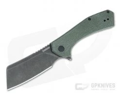 Kershaw Static Cleaver BlackWash D2 Green Micarta KVT Liner Lock Flipper 3445MCGBW