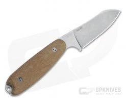Bradford Guardian3.5 Sheepsfoot Stonewashed M390 3D Natural Micarta Fixed Blade -EDC (Every Day Carry) Shop 35sf 104 m390 3