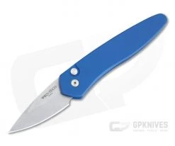Protech Half-Breed Stonewashed S35VN Blue California Legal Automatic 3605-BLUE