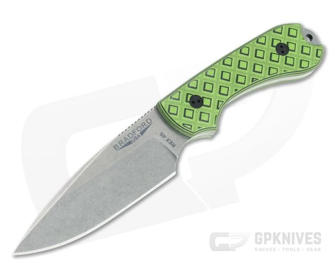 Bradford Guardian3 False Edge GPK Exclusive Stonewashed Rex 45 Toxic Green/Black G10 Fixed Blade 3 Bradford Guardian3 False Edge GPK Exclusive Stonewashed Rex 45 Toxic Green/Black G10 Fixed Blade