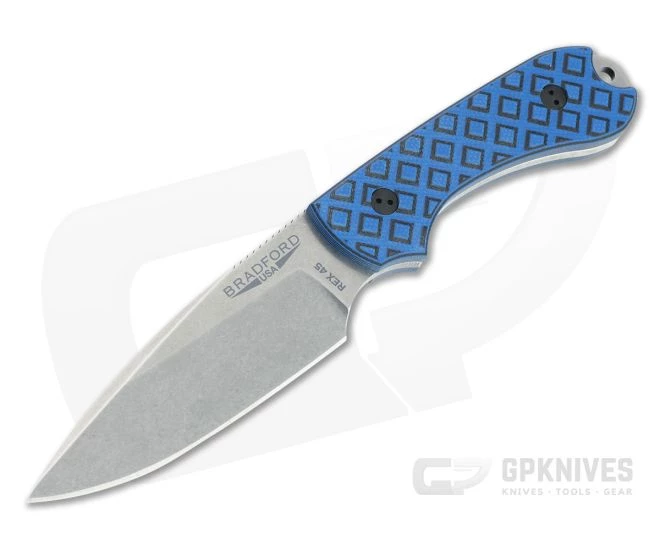 Bradford Guardian3 False Edge GPK Exclusive Stonewashed Rex 45 Blue/Black G10 Fixed Blade 3 Bradford Guardian3 False Edge GPK Exclusive Stonewashed Rex 45 Blue/Black G10 Fixed Blade