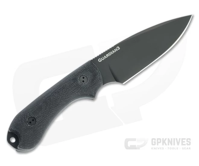 Bradford Guardian3 False Edge GPK Exclusive Black DLC Rex 45 3D Black Micarta Fixed Blade 5 Bradford Guardian3 False Edge GPK Exclusive Black DLC Rex 45 3D Black Micarta Fixed Blade - Image 3