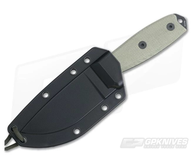 ESEE 3MIL Black Plain Blade Canvas Micarta Black Sheath with MOLLE Back 4 ESEE 3MIL Black Plain Blade Canvas Micarta Black Sheath with MOLLE Back - Image 2