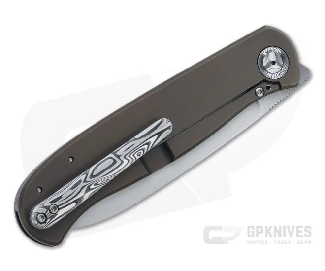 Burger Custom Atlas SFL Sheepsfoot Satin M390 Damasteel Bronze Frame Lock Front Flipper 4570 4 Burger Custom Atlas SFL Sheepsfoot Satin M390 Damasteel Bronze Frame Lock Front Flipper 4570 - Image 2