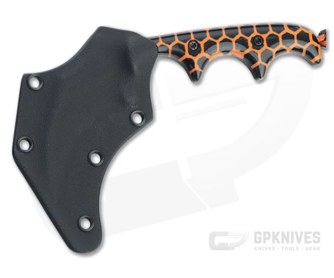 Alan Folts Custom KeraMinimalist Black CPM-154 Orange Matrix Acrylic Fixed Blade Neck Knife 4647 4 Alan Folts Custom KeraMinimalist Black CPM-154 Orange Matrix Acrylic Fixed Blade Neck Knife 4647 - Image 2