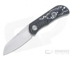 Burger Custom EXK Plus SF Satin M390 Winter Storm Fatcarbon Inlaid Carbon Fiber Front Flipper 4665