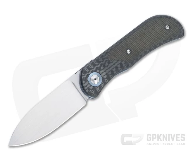 Burger Custom EXK Plus Satin M390 Green Micarta Inlaid Carbon Fiber Front Flipper 4670 3 Burger Custom EXK Plus Satin M390 Green Micarta Inlaid Carbon Fiber Front Flipper 4670