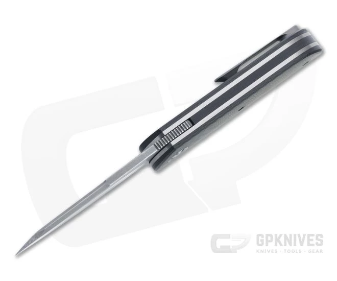 Burger Custom EXK Plus SF Acid Wash M390 Green Micarta Inlaid Carbon Fiber Front Flipper 4672 5 Burger Custom EXK Plus SF Acid Wash M390 Green Micarta Inlaid Carbon Fiber Front Flipper 4672 - Image 3