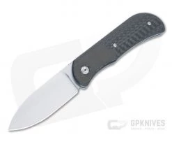 Burger Custom EXK Plus Satin M390 Green Micarta Bolster Carbon Fiber Front Flipper 4674